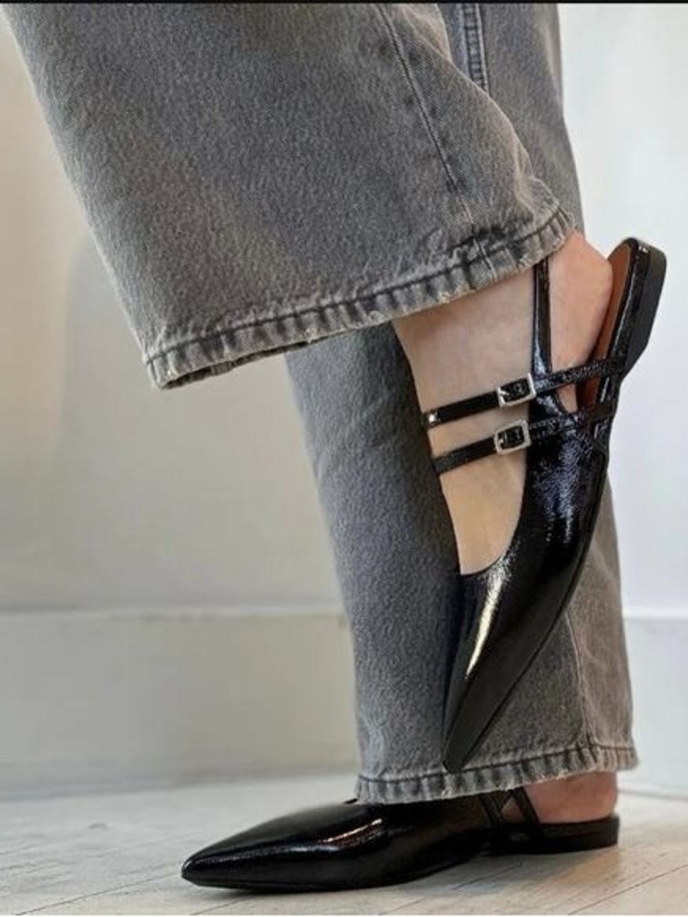 Vagabond Shoemakers Hermine sling back Double-Stap Flats black patent leather